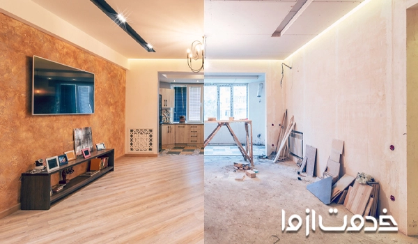 بازسازی آپارتمان 80 متری با کاغذ دیواری